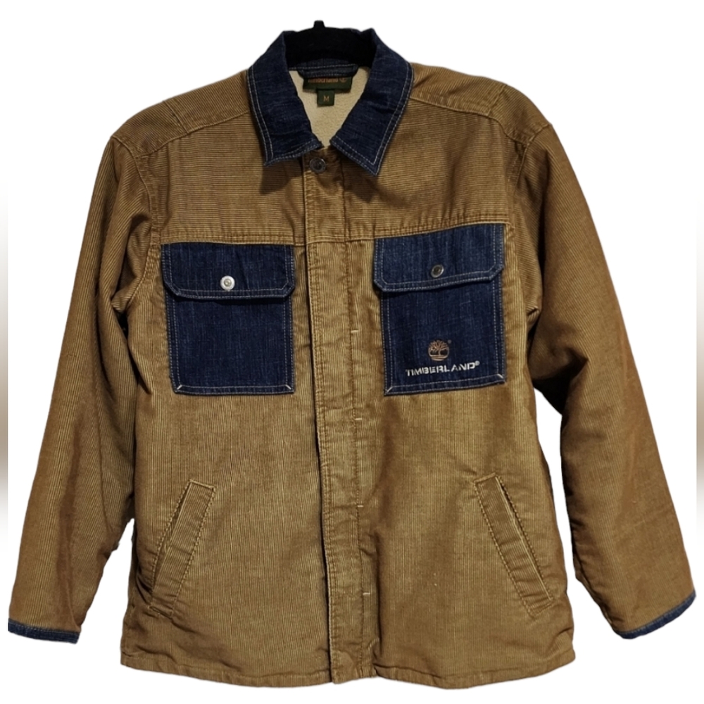 Timberland men's corduroy jacket, size medium,  brown/blue jean.